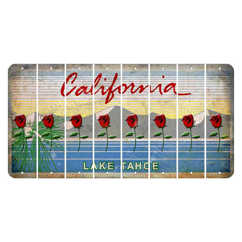 California Lake Tahoe Cut License Plate Strips (Set of 8)