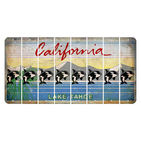 California Lake Tahoe Cut License Plate Strips (Set of 8)