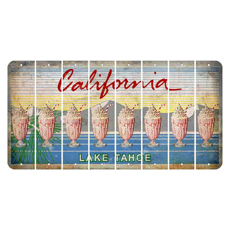 California Lake Tahoe Cut License Plate Strips (Set of 8)