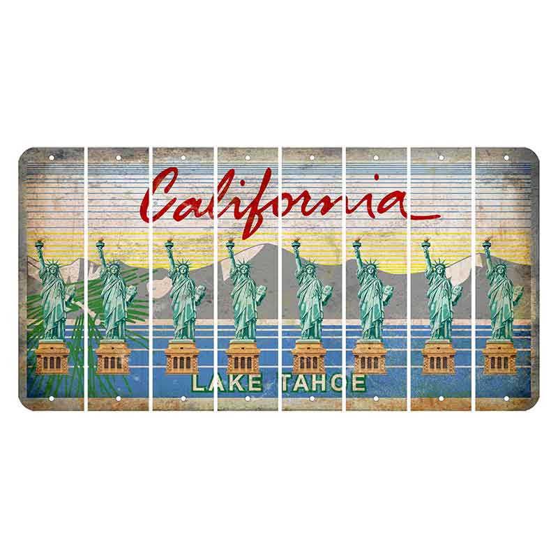 California Lake Tahoe Cut License Plate Strips (Set of 8)