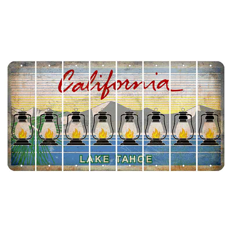 California Lake Tahoe Cut License Plate Strips (Set of 8)