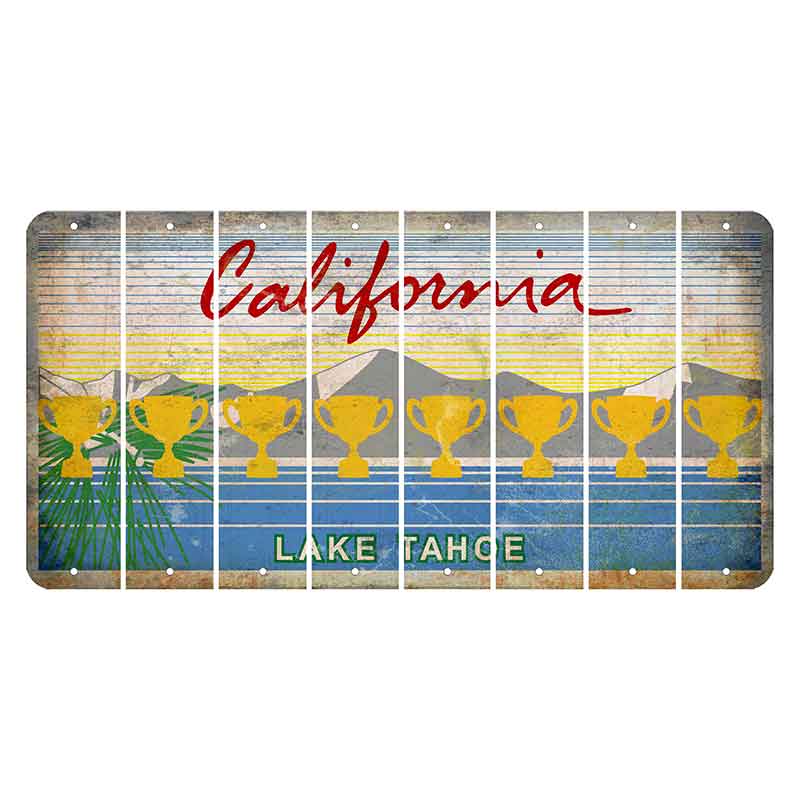 California Lake Tahoe Cut License Plate Strips (Set of 8)