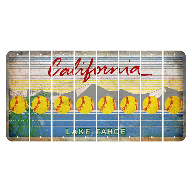 California Lake Tahoe Cut License Plate Strips (Set of 8)