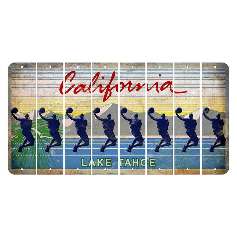 California Lake Tahoe Cut License Plate Strips (Set of 8)