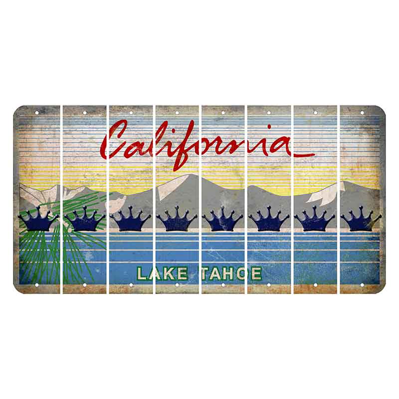 California Lake Tahoe Cut License Plate Strips (Set of 8) Crown