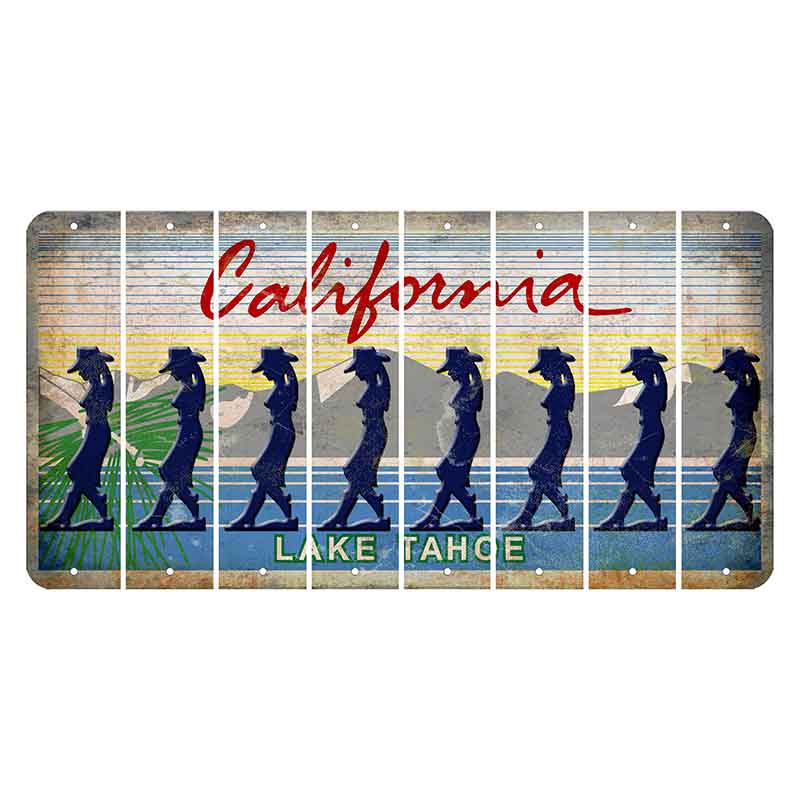 California Lake Tahoe Cut License Plate Strips (Set of 8)