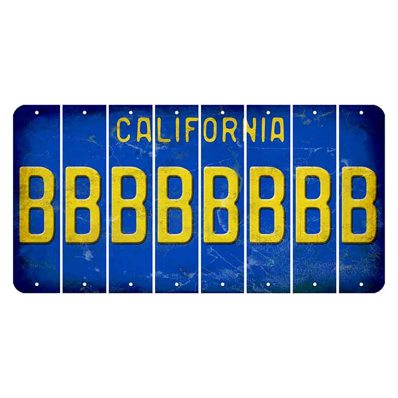 California Blue Cut License Plate Strips (Set of 8)