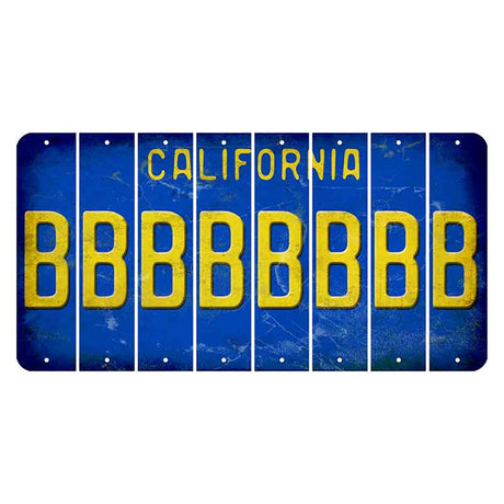 California Blue Cut License Plate Strips (Set of 8)