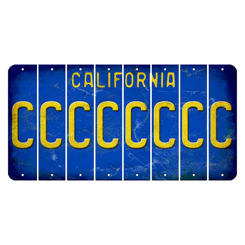 California Blue Cut License Plate Strips (Set of 8)