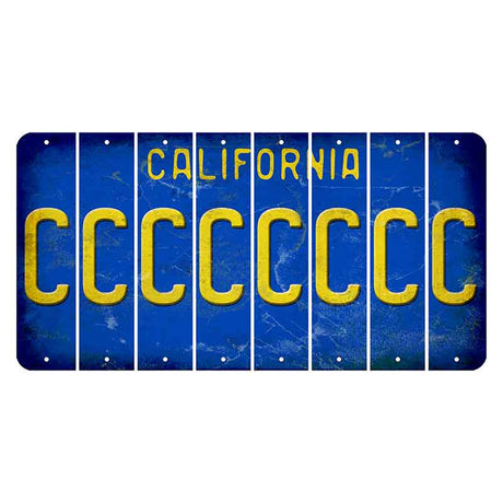 California Blue Cut License Plate Strips (Set of 8)