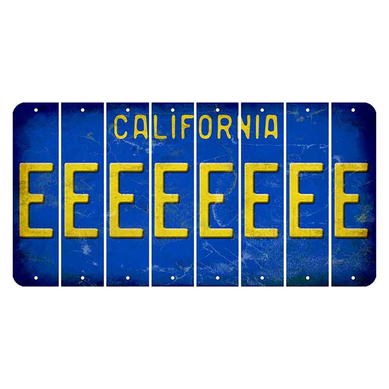 California Blue Cut License Plate Strips (Set of 8)