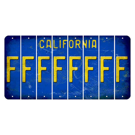 California Blue Cut License Plate Strips (Set of 8)