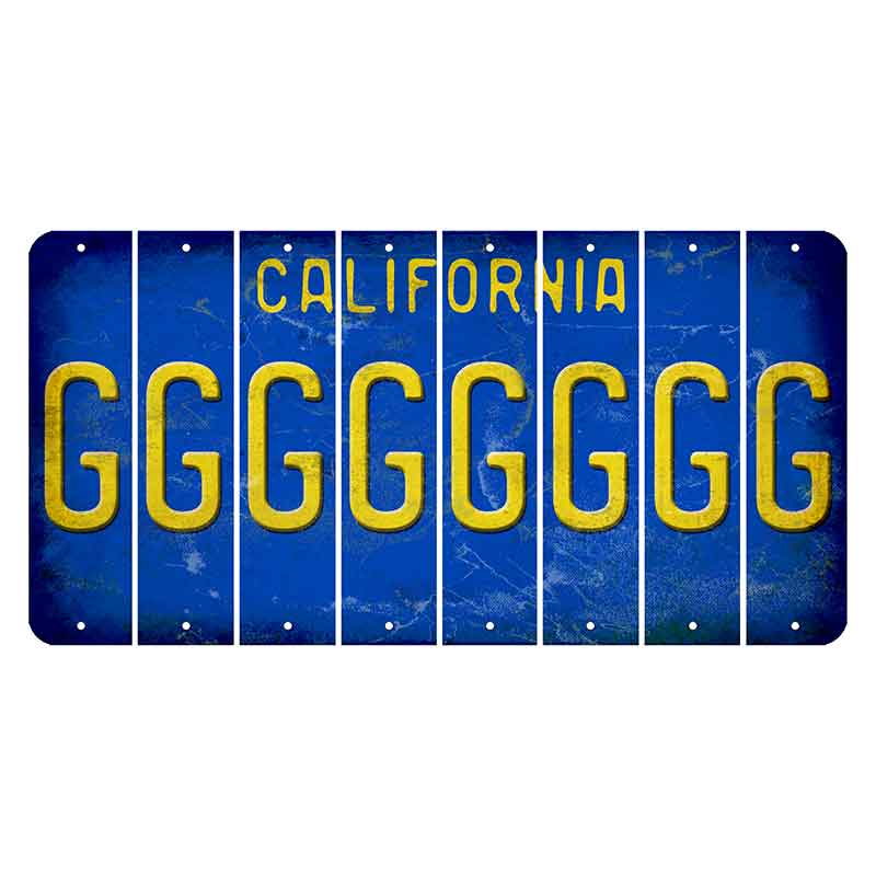 California Blue Cut License Plate Strips (Set of 8)