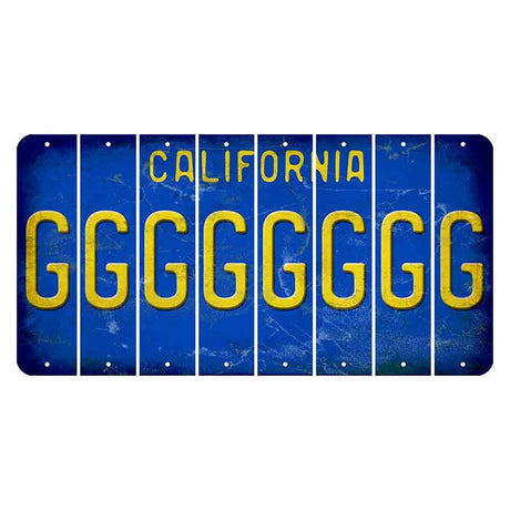 California Blue Cut License Plate Strips (Set of 8)