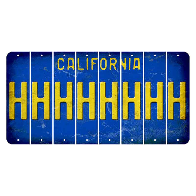 California Blue Cut License Plate Strips (Set of 8)