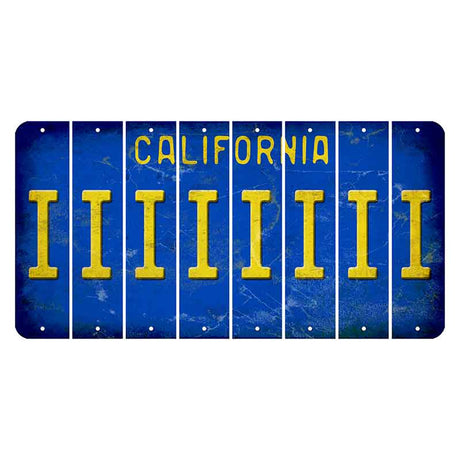 California Blue Cut License Plate Strips (Set of 8)