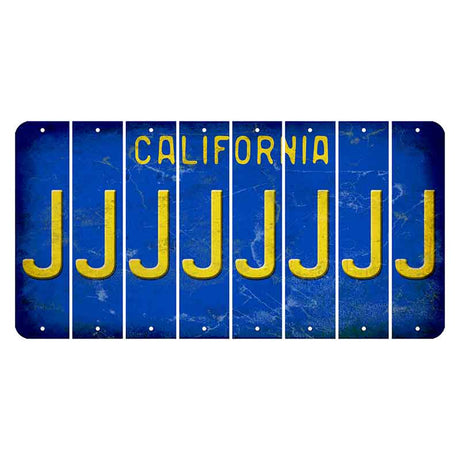 California Blue Cut License Plate Strips (Set of 8)