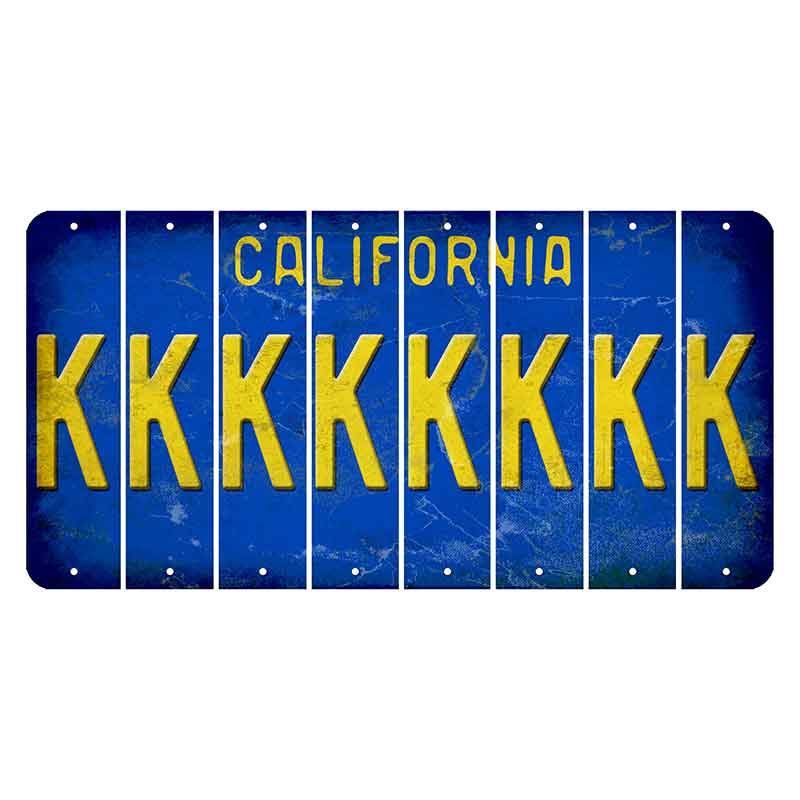 California Blue Cut License Plate Strips (Set of 8)