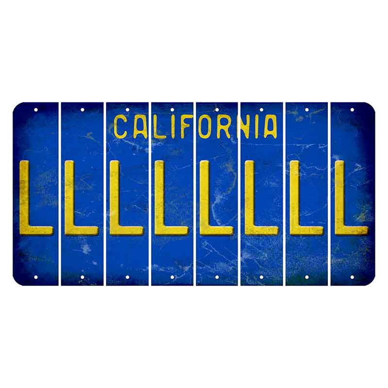 California Blue Cut License Plate Strips (Set of 8)