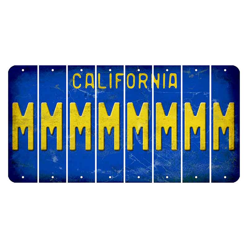 California Blue Cut License Plate Strips (Set of 8)