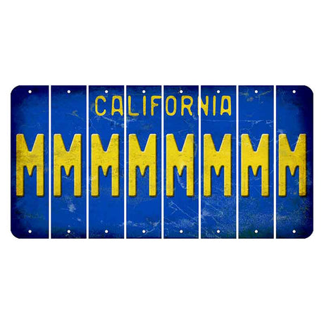 California Blue Cut License Plate Strips (Set of 8)