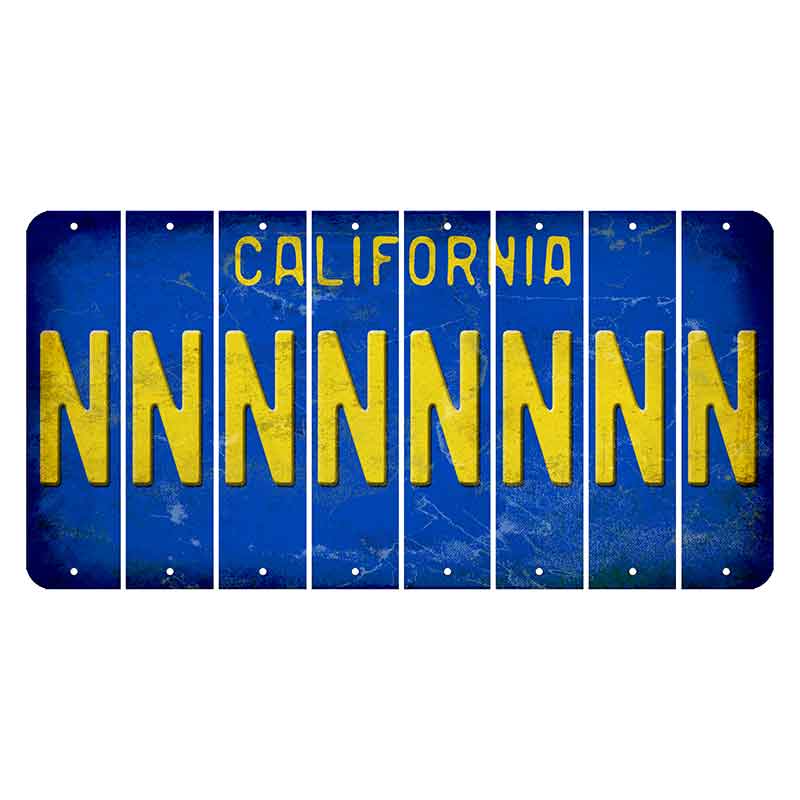 California Blue Cut License Plate Strips (Set of 8)