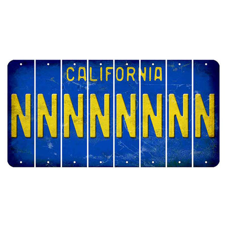 California Blue Cut License Plate Strips (Set of 8)