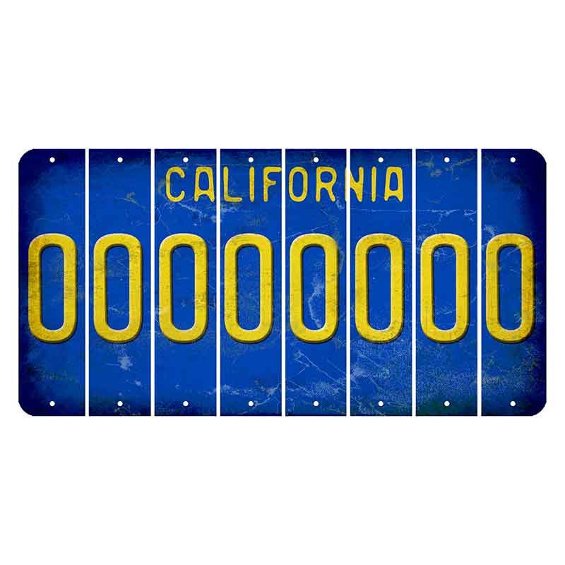 California Blue Cut License Plate Strips (Set of 8)