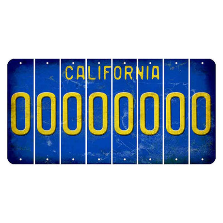 California Blue Cut License Plate Strips (Set of 8)