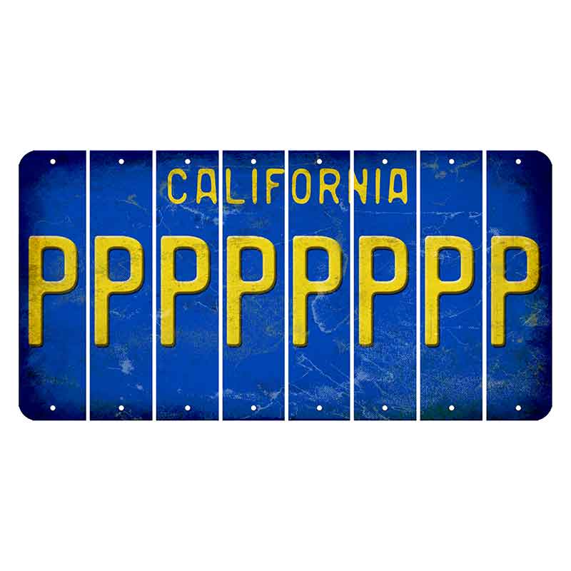 California Blue Cut License Plate Strips (Set of 8)