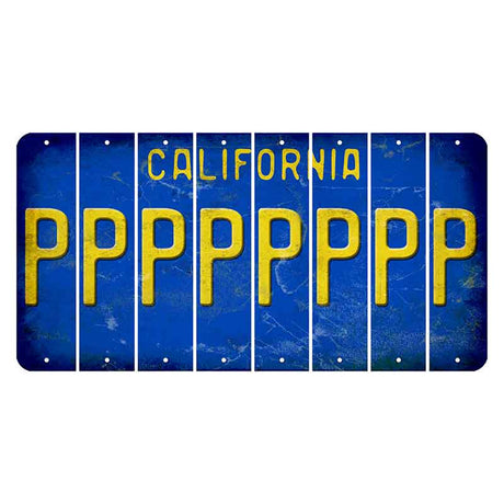 California Blue Cut License Plate Strips (Set of 8)