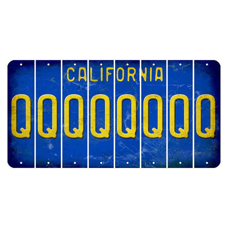 California Blue Cut License Plate Strips (Set of 8)