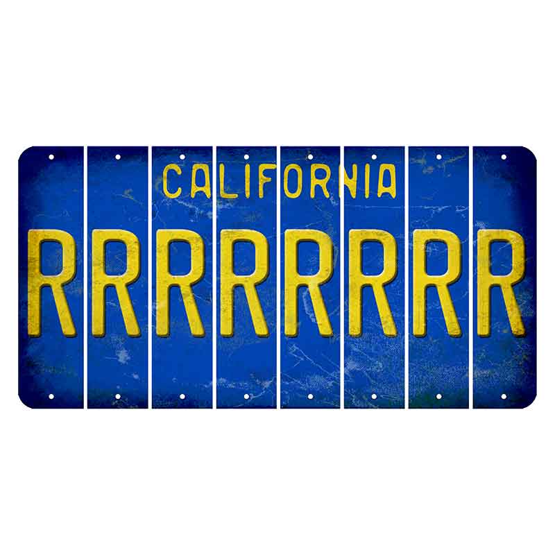 California Blue Cut License Plate Strips (Set of 8)