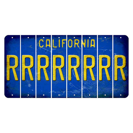 California Blue Cut License Plate Strips (Set of 8)