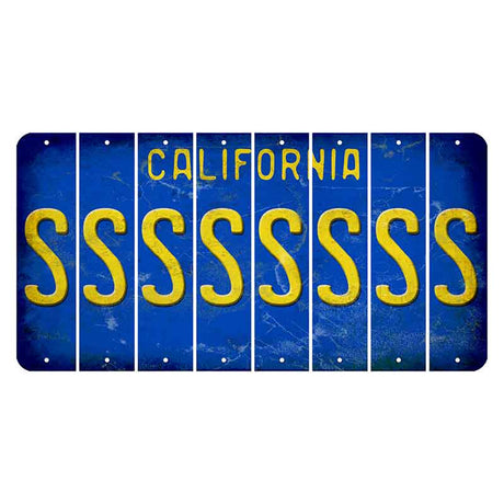 California Blue Cut License Plate Strips (Set of 8)