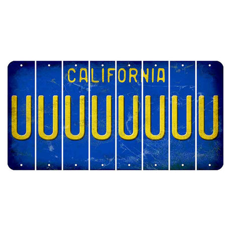 California Blue Cut License Plate Strips (Set of 8)