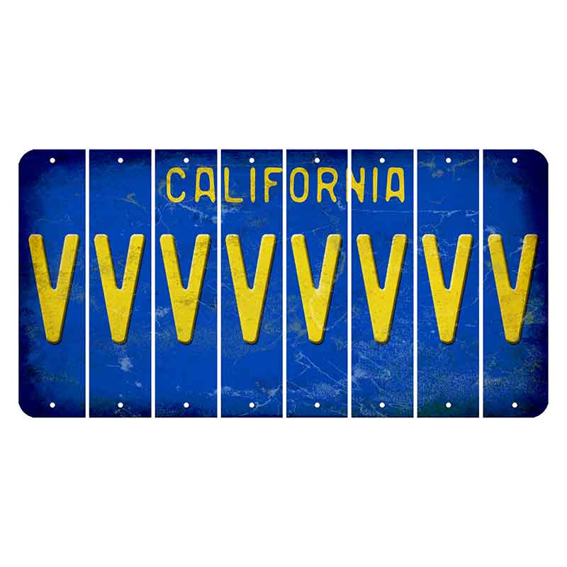 California Blue Cut License Plate Strips (Set of 8)