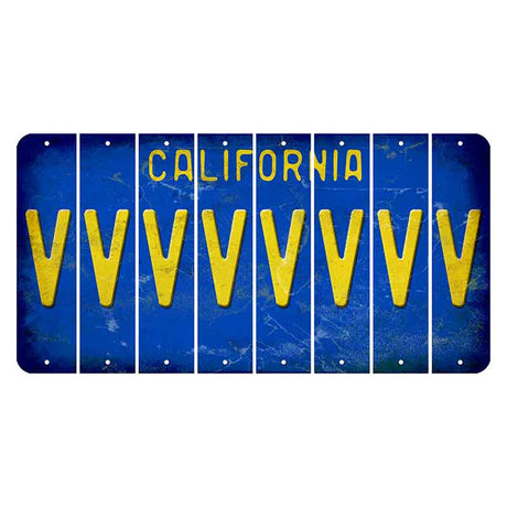 California Blue Cut License Plate Strips (Set of 8)