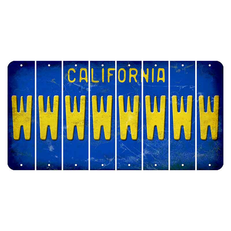 California Blue Cut License Plate Strips (Set of 8)