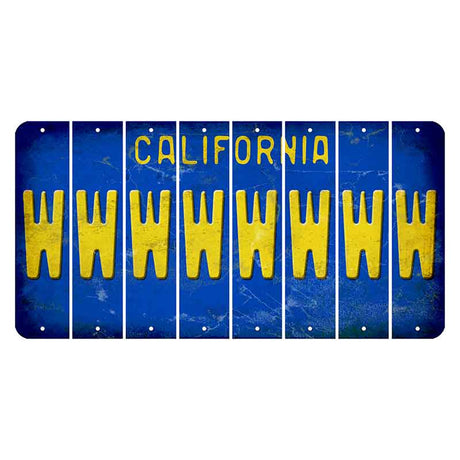 California Blue Cut License Plate Strips (Set of 8)