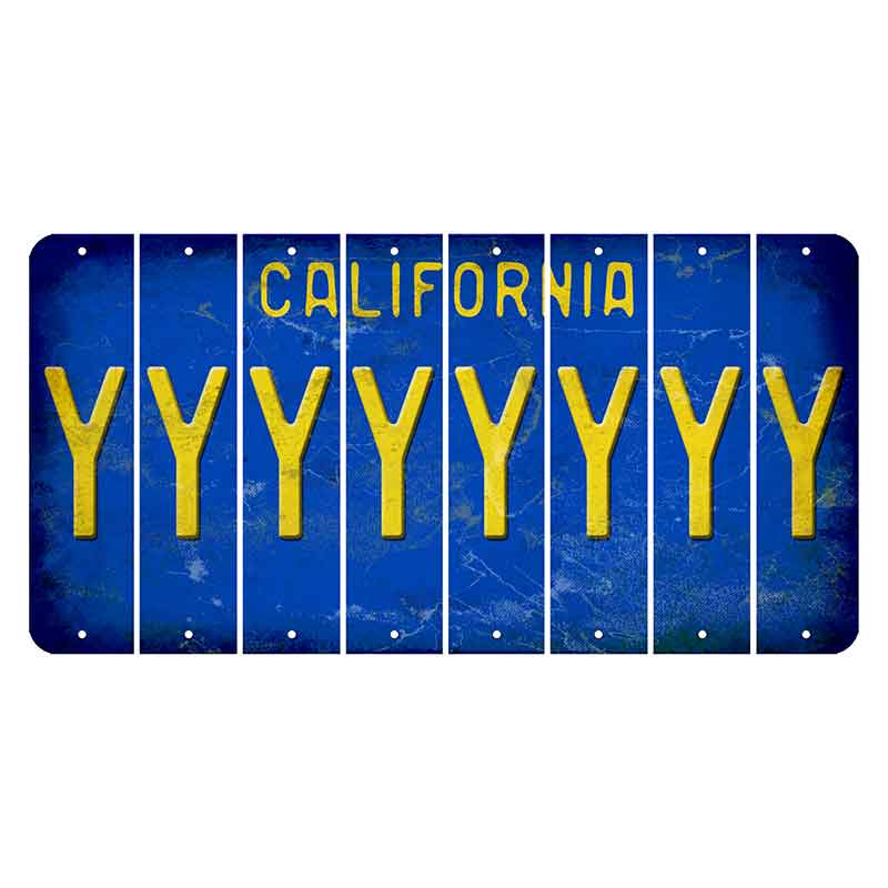 California Blue Cut License Plate Strips (Set of 8)