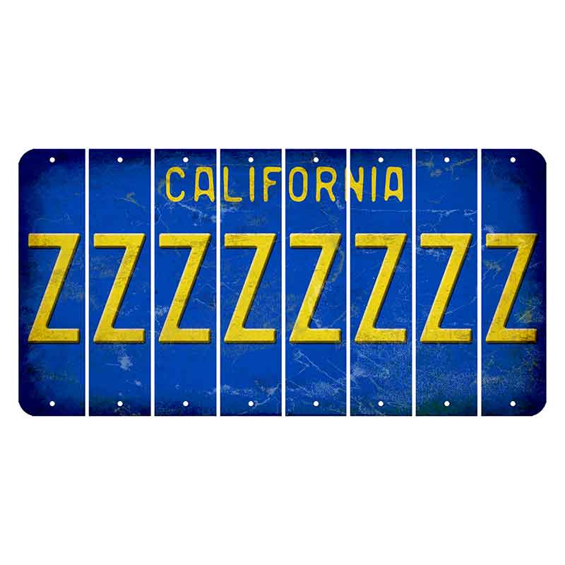 California Blue Cut License Plate Strips (Set of 8)