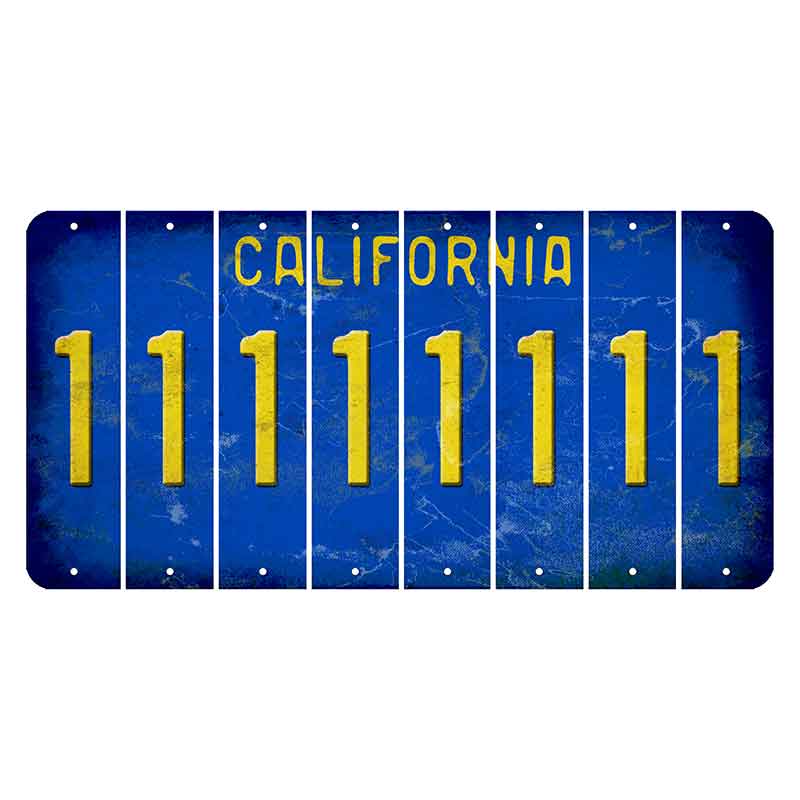 California Blue Cut License Plate Strips (Set of 8)