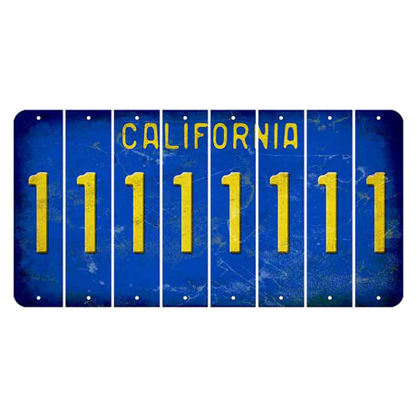 California Blue Cut License Plate Strips (Set of 8)