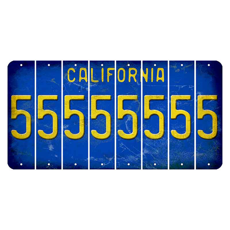 California Blue Cut License Plate Strips (Set of 8)