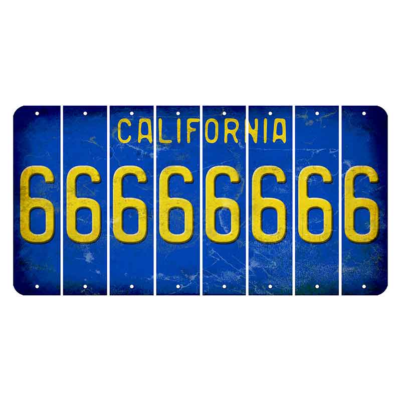 California Blue Cut License Plate Strips (Set of 8)