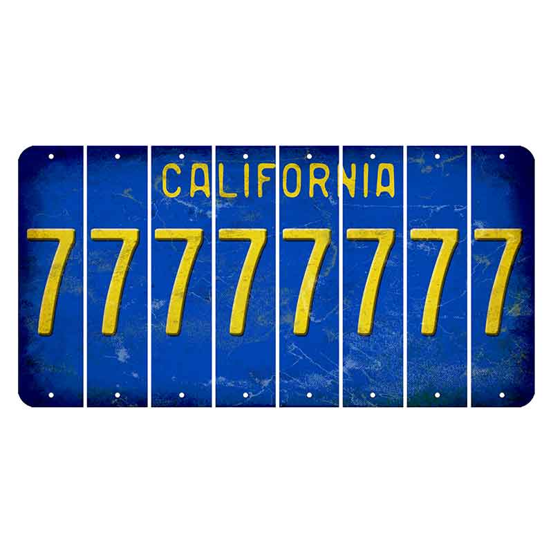 California Blue Cut License Plate Strips (Set of 8)