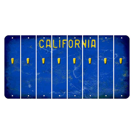 California Blue Cut License Plate Strips (Set of 8)