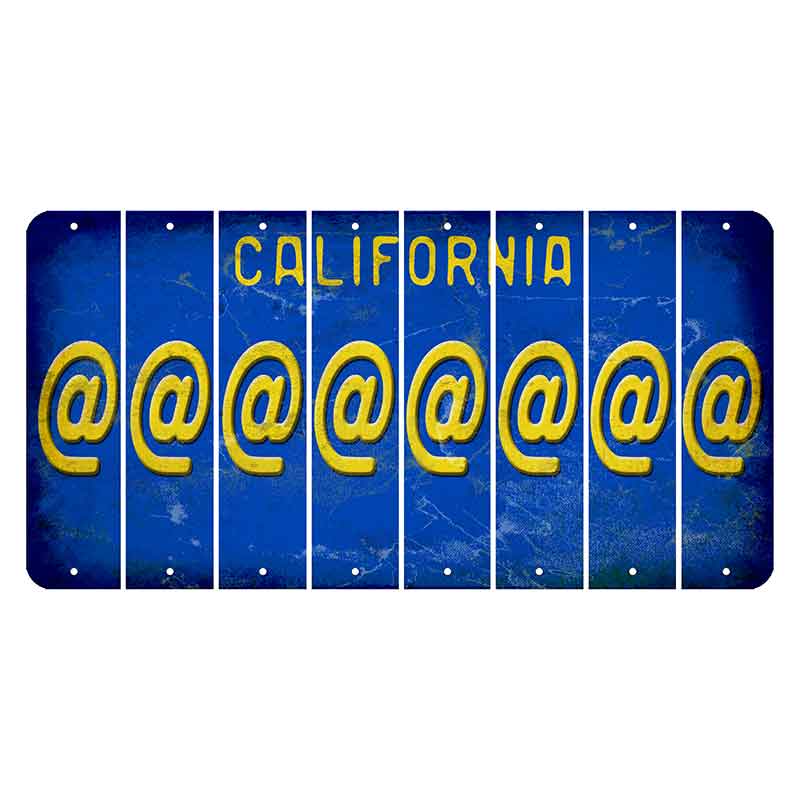 California Blue Cut License Plate Strips (Set of 8)