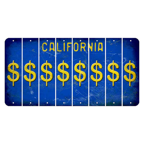 California Blue Cut License Plate Strips (Set of 8)